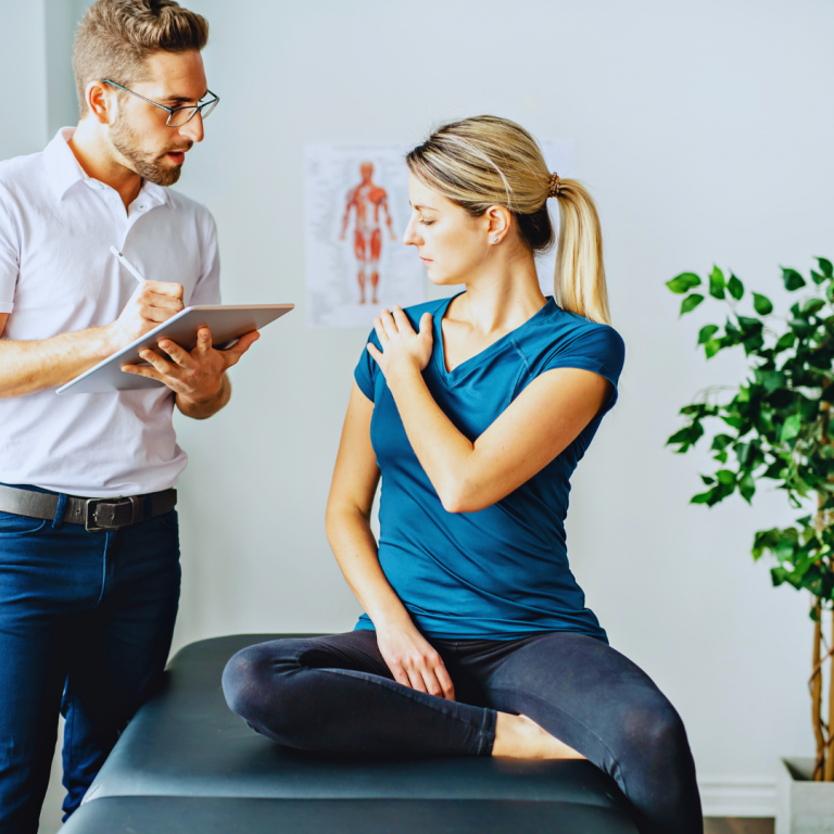 Shoulder consultation at Battersea & Chelsea Chiropractic Clinic—expert assessment and treatment for shoulder pain, joint stiffness, and limited range of motion in SW London.