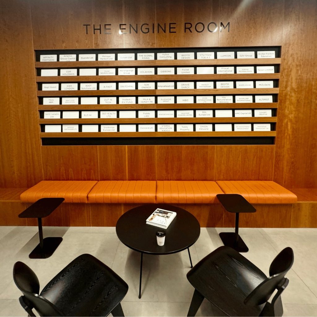 Relaxing lounge space inside our chiropractic clinic near London Victoria.