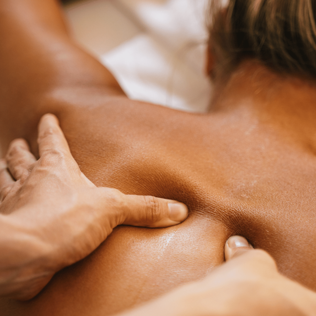 Client at Battersea Chelsea Chiropractic & Physiotherapy Clinic having a deep back sports massage